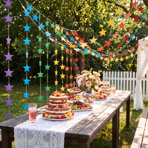 Image of Patelai Star Garland, Rainbow, 78 Feet