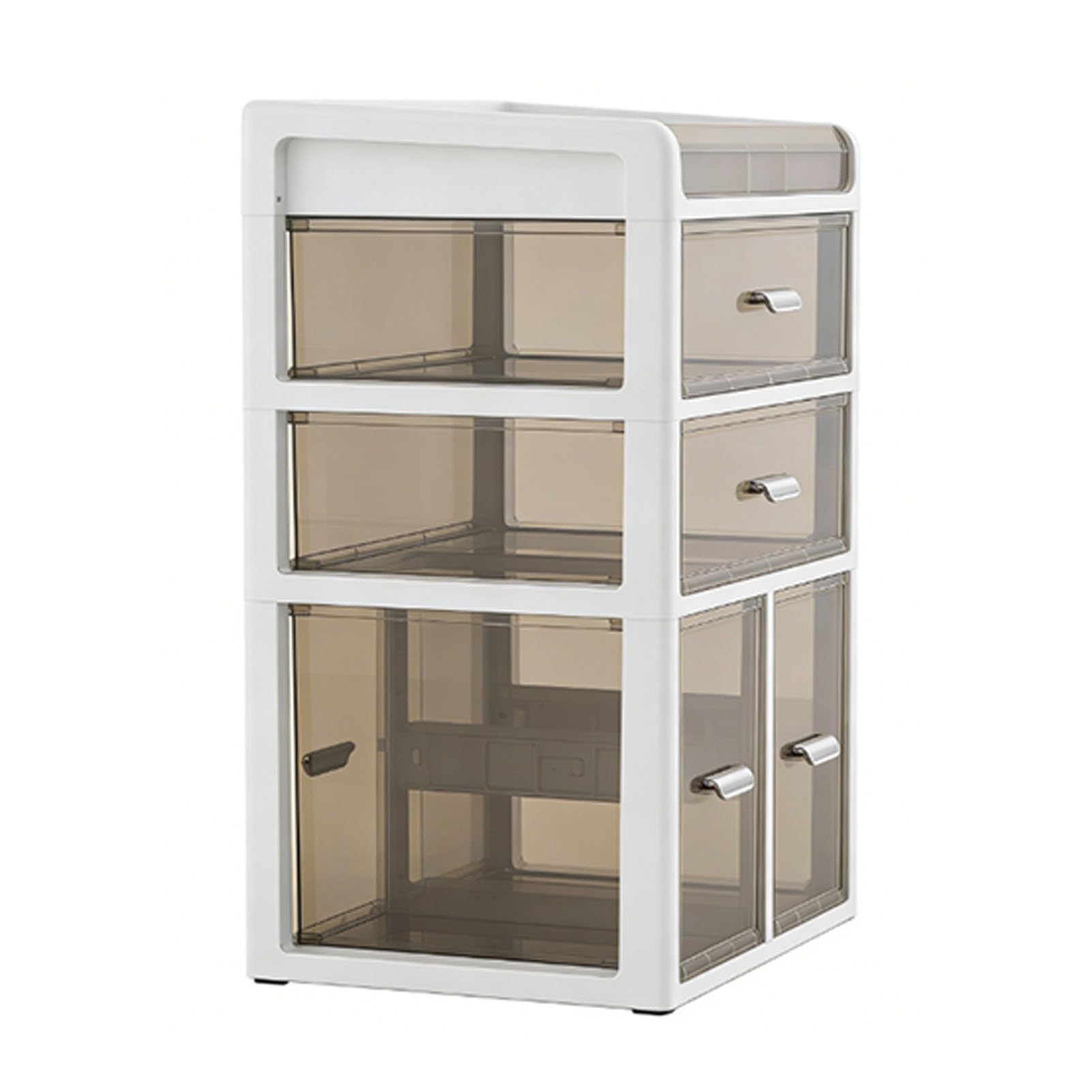Organizer da Scrivania Multifunzionale con Cassetti Trasparenti Elegante Scatola Portaoggetti per Ufficio e Studio 11,8 X 7,9 X 19,1 Pollici (#1)
