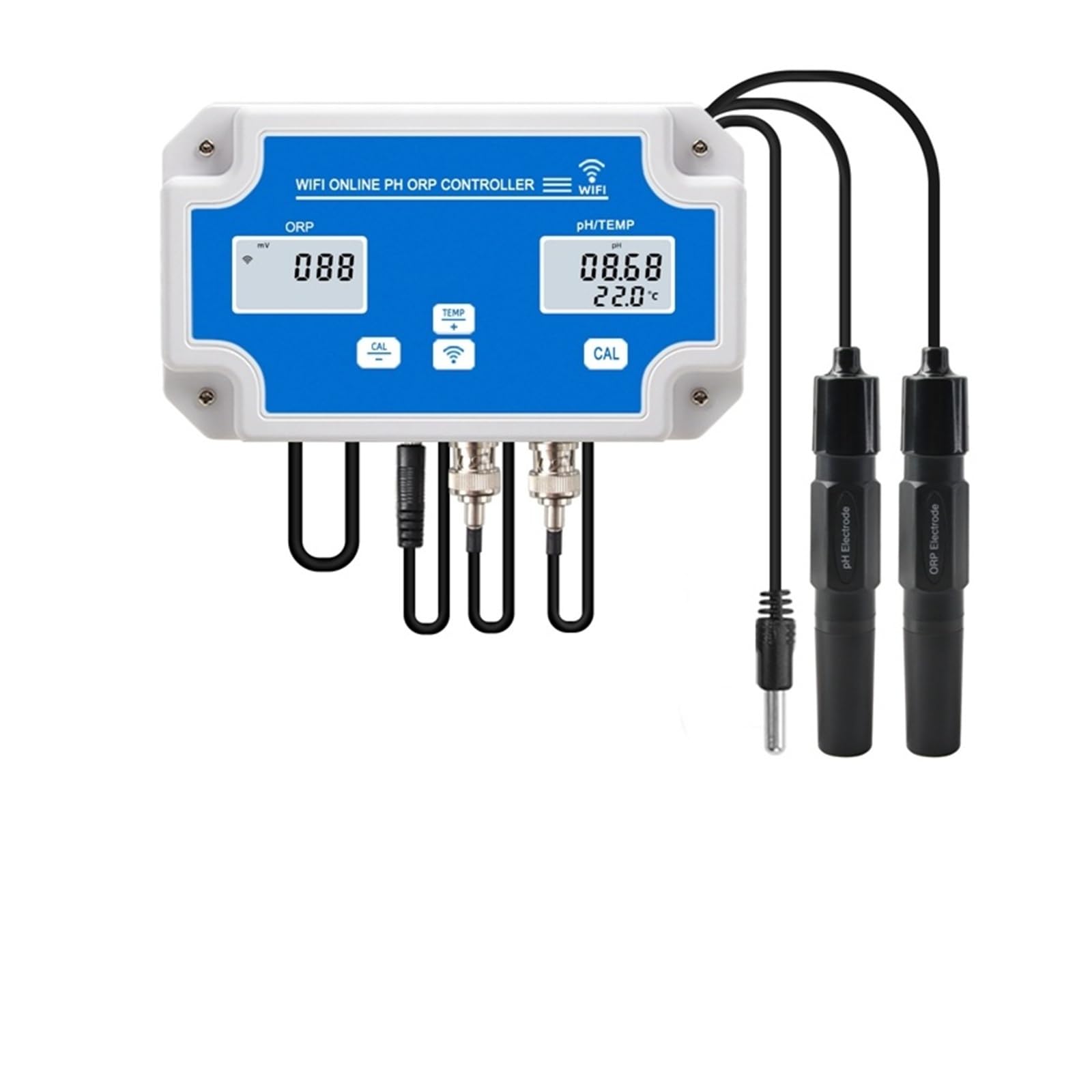 Kongmm One Color Digital Water Tester, 3-In-1 Water Quality Detector Ph/Orp/Temp Electrode Bnc Type Probe For Aquarium Hydroponics Monitor