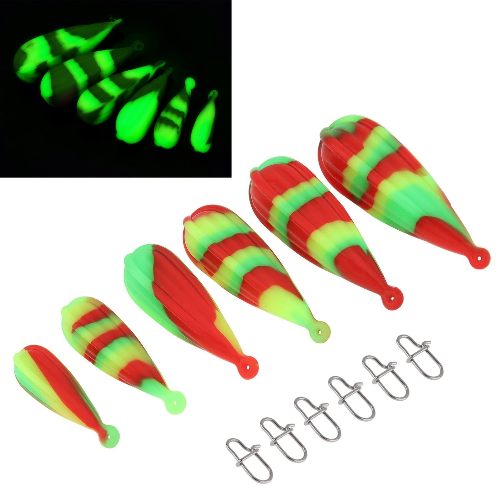 Conskyee Fishing Practice Plugs, 6Pcs Luminous Silicone Bait Casting Plug, Kids Training Lure, Fishing Sinker Weight Molds for Improving Casting Skill : Sports & Outdoors