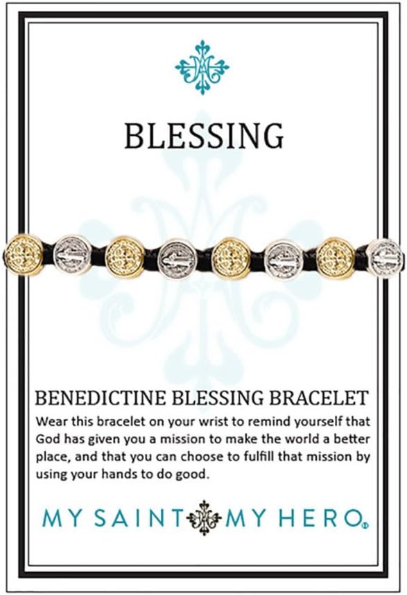 My Saint My Hero Benedictine Blessing Bracelets – Handwoven Spiritual Protection with Medals Hand-Cast In Italy at Sacred Site - Image 2