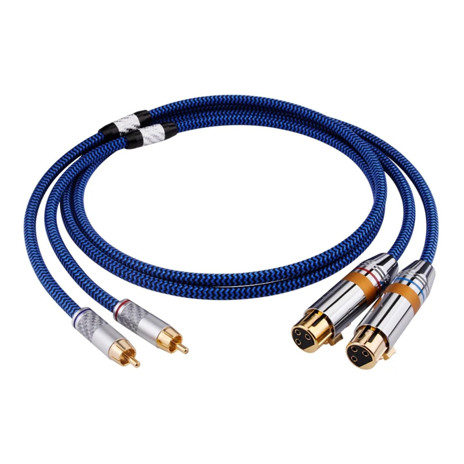 Cable de audio 6N OCC 2RCA a 2XLR, cable de señal de audio balanceado, diseño de enchufe de cañón macho y hembra, for conexión de amplificador, mezclador y altavoz(RCA-XLR(F),3m)