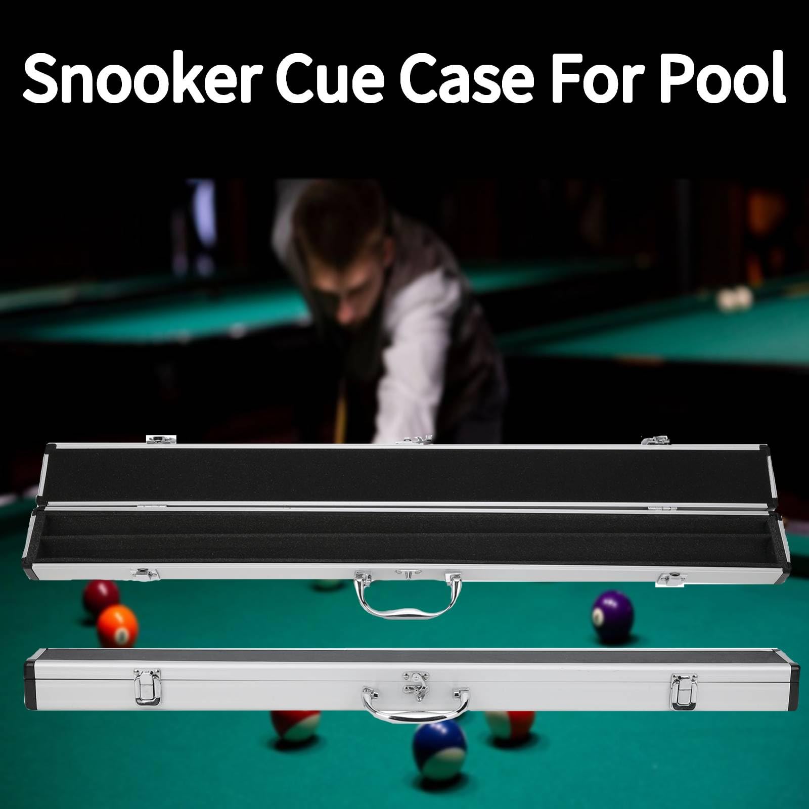 Snooker Queue Koffer für Pool, Kunstleder Längliches Billard Queue Etui Mit Schaumstoffauskleidung Und Zwei Schlitzen Für Snooker, American Eight Ball Nine Bal, 80 X 7.6 X 5.1 cm