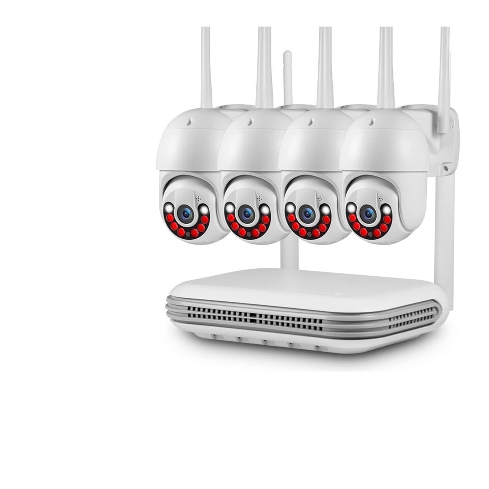 Sistema De Seguridad Con CáMara, H.265 3MP Full HD 8CH NVR inalámbrico Seguridad WIFI Sistema de cámara IP Kit Vigilancia al aire libre CCTV Grabador de audio y video facial Kit de videovigilancia ( S