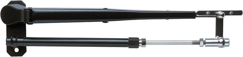 Braço de limpador de para-brisa Marinco 33037A pantográfico ajustável em aço inoxidável preto – 43,18 a 55,88 cm, 1 unidade