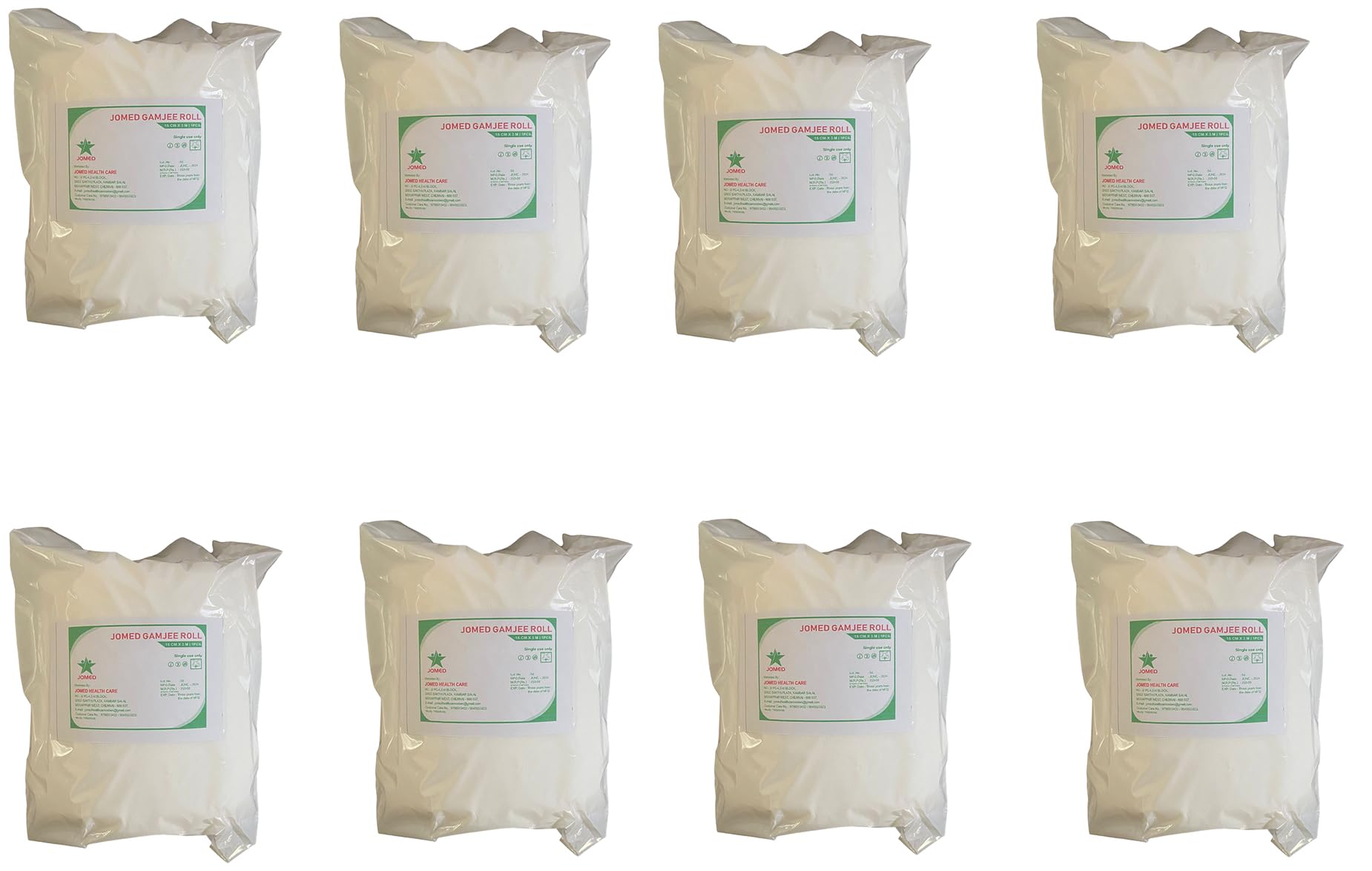 JOMED - GAMJEE ROLL Non-Sterile Gamjee Roll 15 cm x 3 mts - (Pack Of 8)