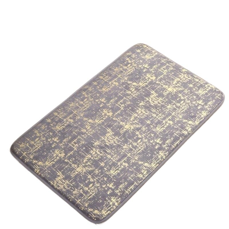 Tapis de bain absorbant en mousse à mémoire or blanc 40x60 cm