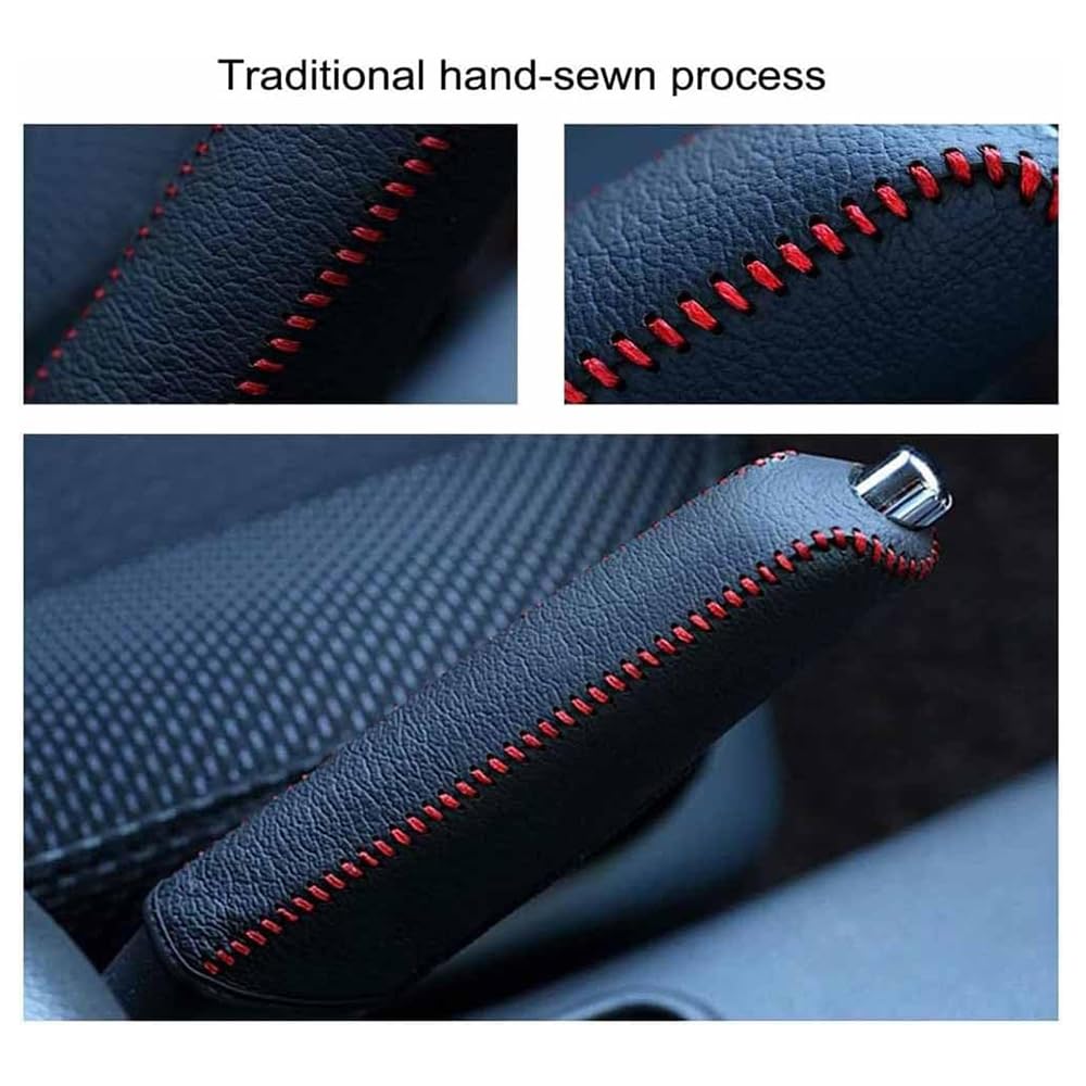 SKIHOT Car Handbrake Cover For Citroen DS3 DS4 DS5 DS7 DS9, Anti-Slip Car Hand Brake Cover, Wear-Resistant Car Handbrake Handle Cover, Handbrake Grips Cover Car Interior Accessories,A-Black