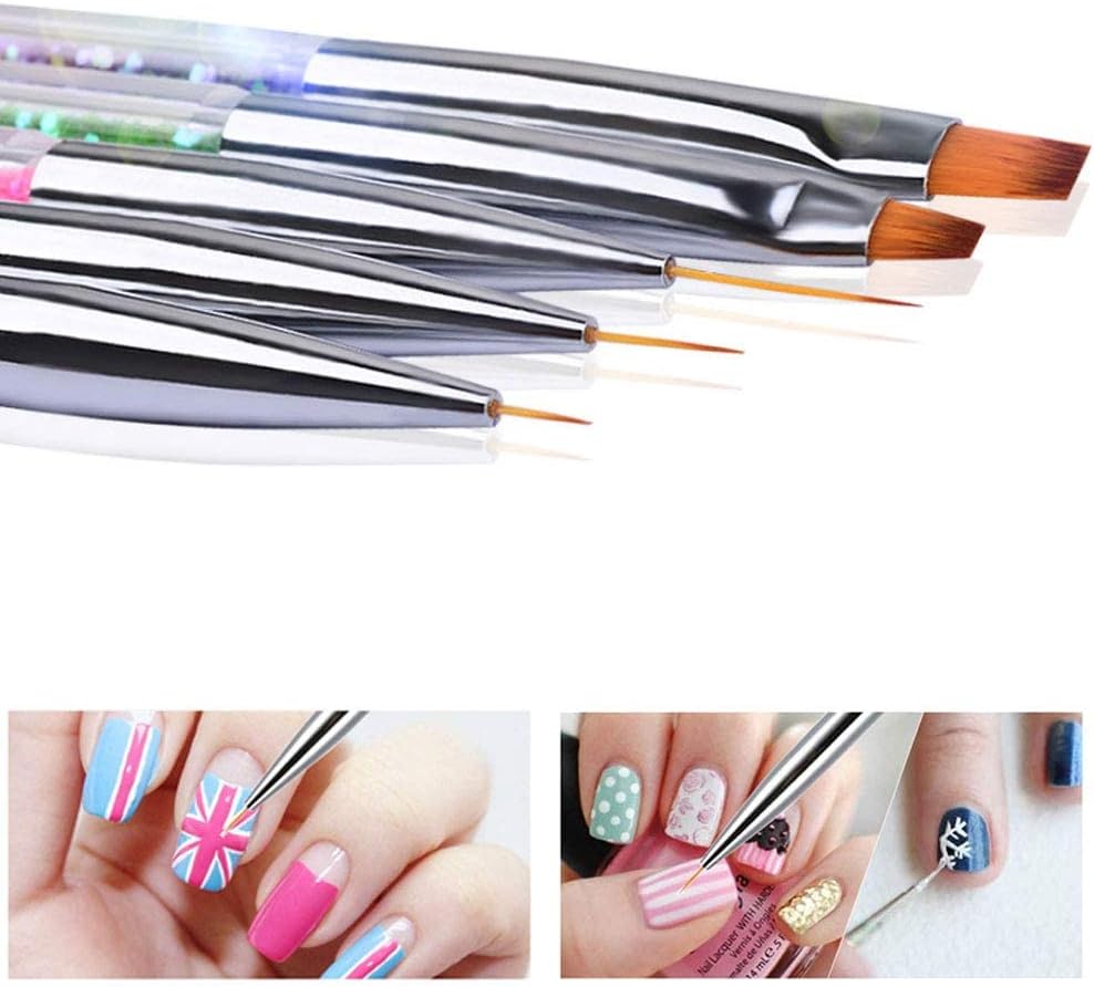 5pcs Nail Art Brushes,Nail Dotting Tools,Double Ended Nail Art Pens Kit Gel Nails,Nail Polish Pens Paint Manicure Beauty Nail Art Tools Nail Accessories 4