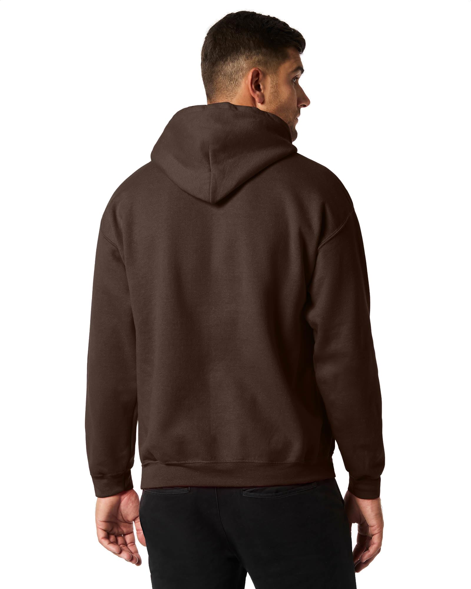Sweat à Capuche Gildan Pour Homme - Chocolat Noir, Poche Kangourou, Coupe Classique (taille S)