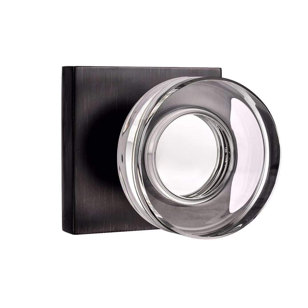 coolnewsCrystal Glass Door Knobs Interior for Closet/Hallway with Round Knobs,Passage Function,ORB Finish