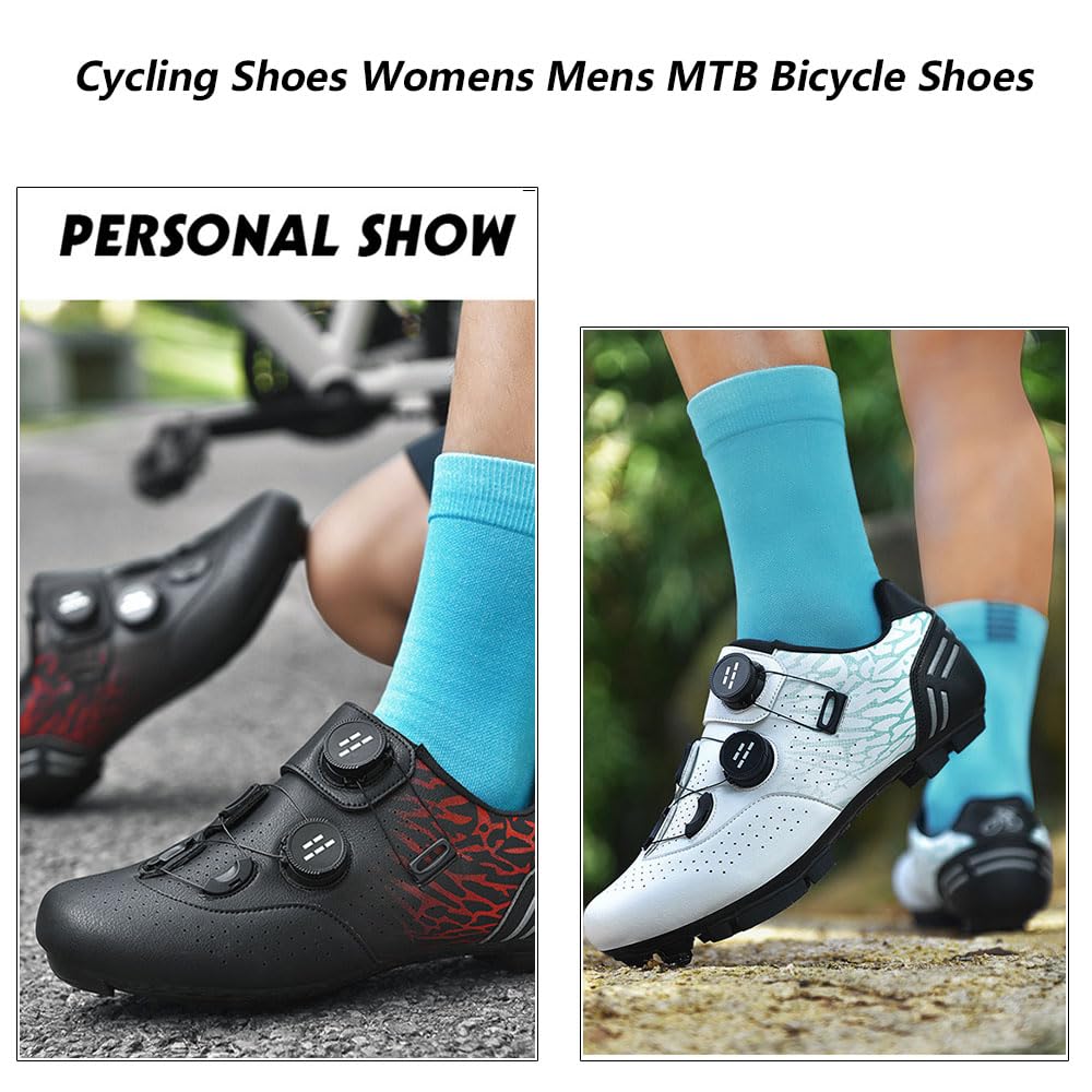 Hixingo Zapatilla de Ciclismo Hombre Mujer, Zapatos Bicicleta de Carretera Exterior MTB Al Aire Libre, Zapatillas de Ciclismo Unisex Adulto Respirables Antideslizantes -T730