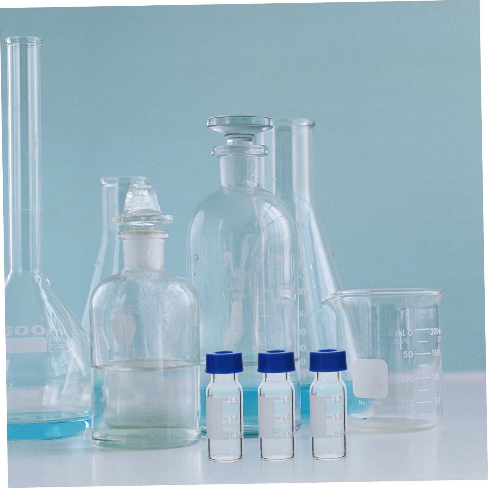 Cabilock 3 Sätze Headspace -probenflasche Klare Flüssigkeitsprobeflasche Probenfläschchen Schraubenkappen Glasflasche Laborflasche Glasfläschchen Flasche Hydrolytisches Glas 100 Stück * 3