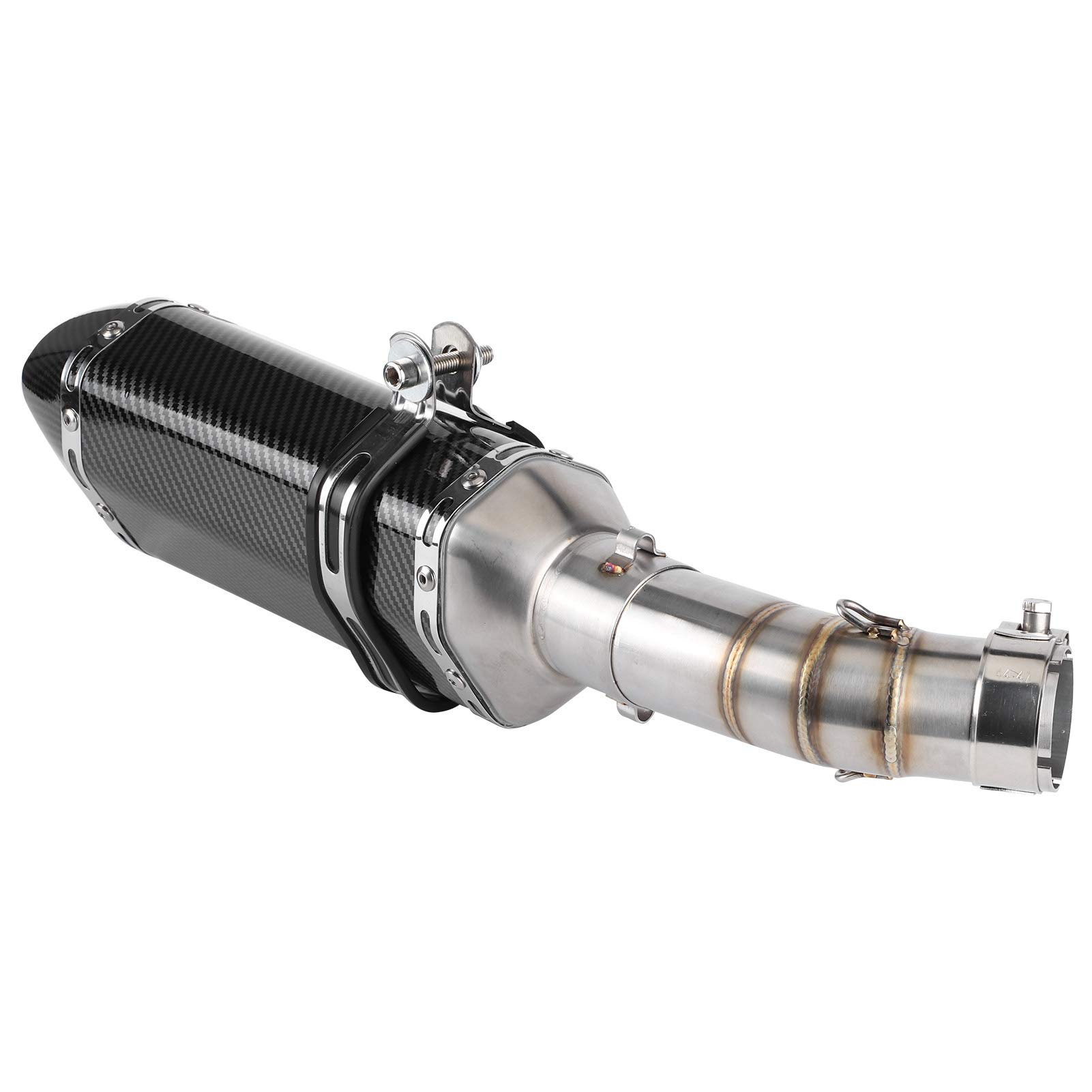 di scarico motociclo MidPipe in stile fibra di carbonio Slip-On silenziatore con DB Killer compatibile 400 Z400 2018-2020 Slip-on Muffler Motorcycle Mid-Pipe