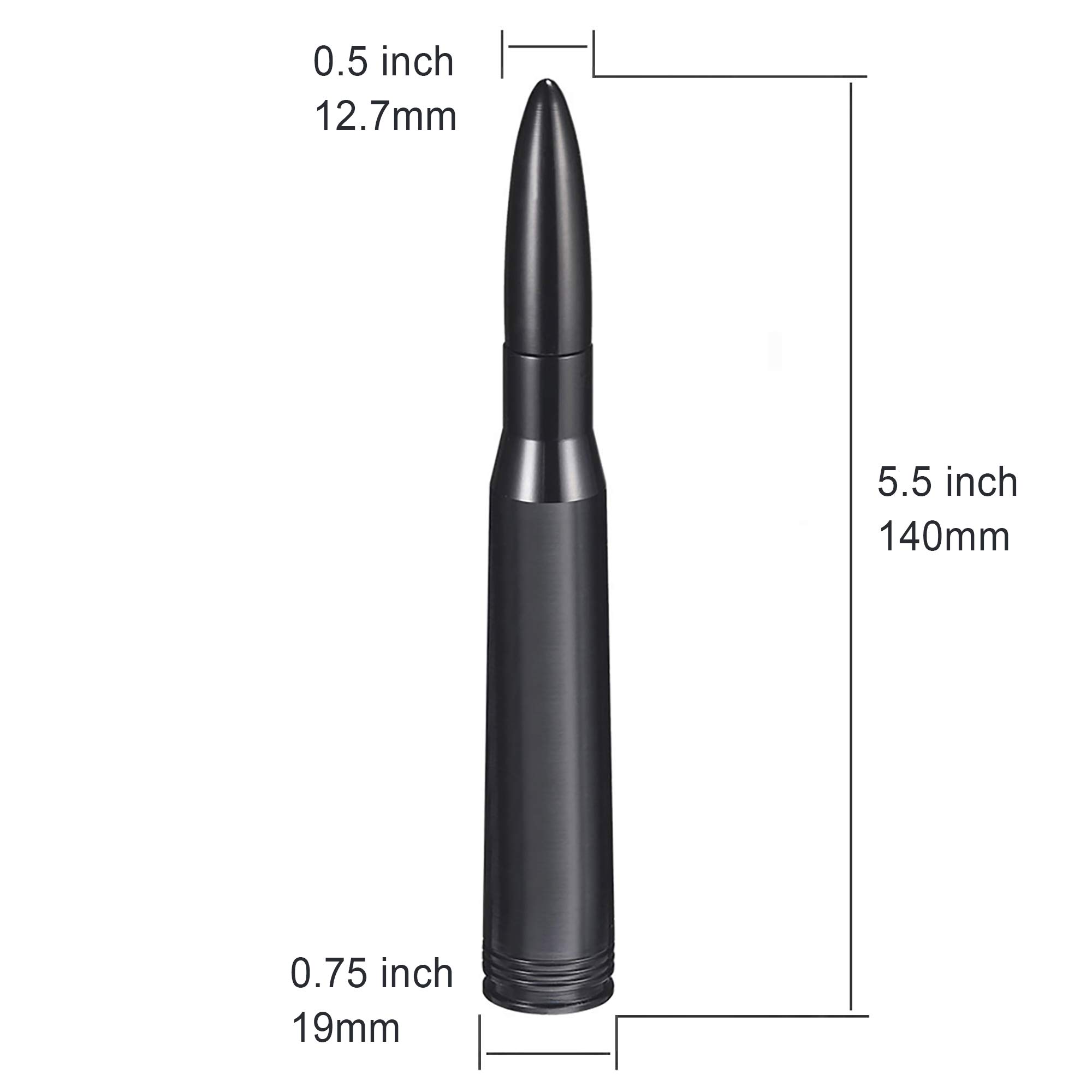 Blue Bullet Antenna For GMC Sierra & Chevy Silverado – 5.45 Inch Aluminum AM/FM Fender Mount Antenna 9 thumbnail image