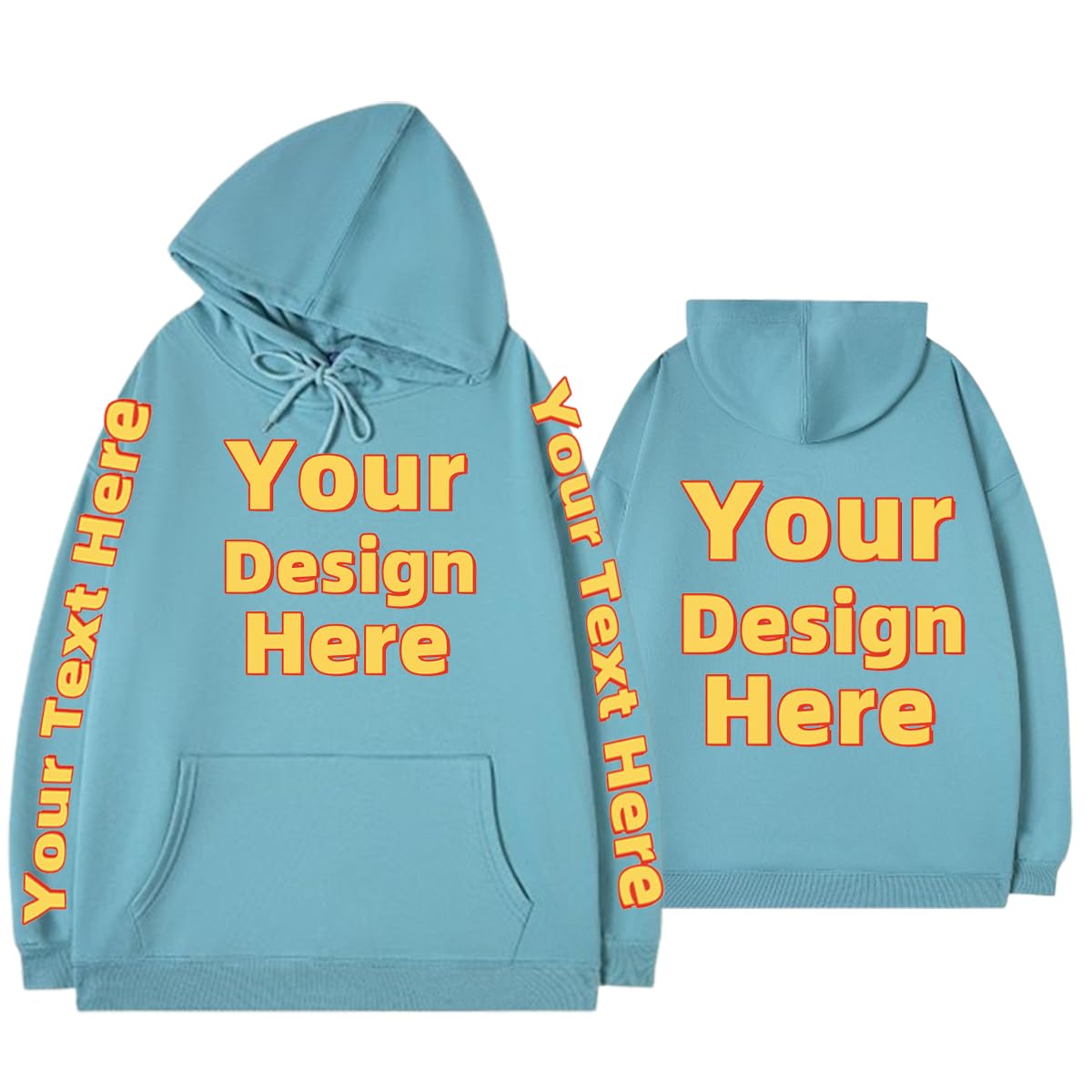 CCD APPAREL Custom Hoodies 4 Sides Personalized Sweater For Men and Women On Front Back Sleeve …