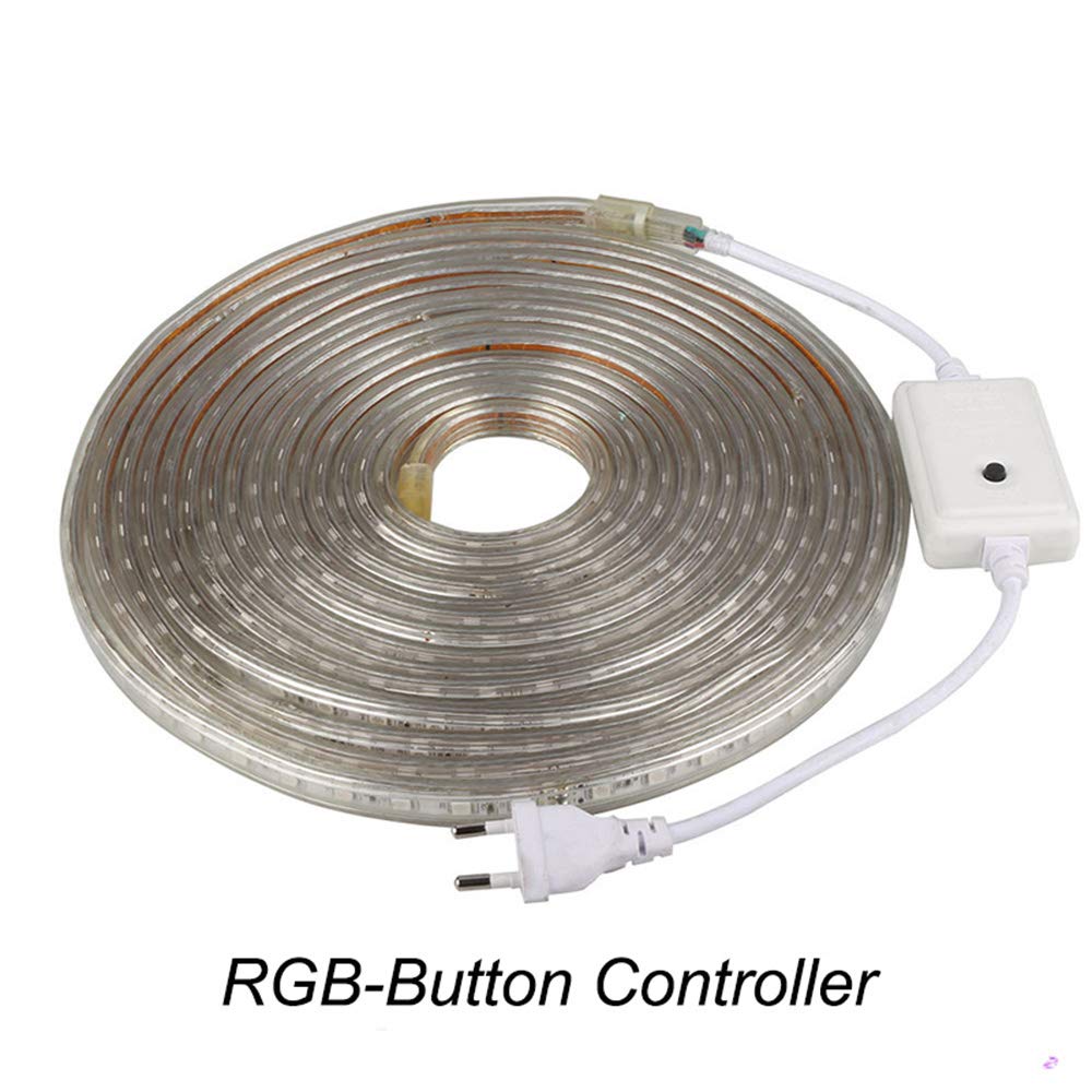 RGB-LED-Streifen 5050 IP67 wasserdichte AC220V-Leuchten 60LED / M-Remote-App Control mit drahtloser Bluetooth-Controller-Plug-LED-Beleuchtung,18m