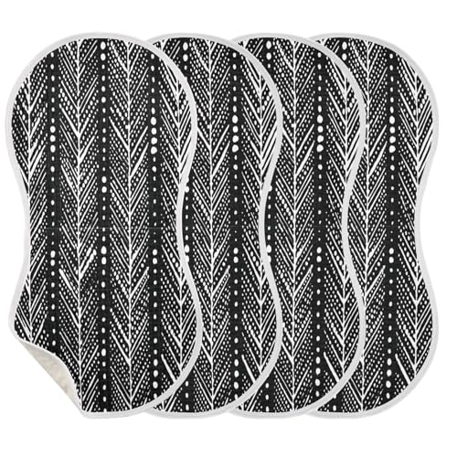 Kigai Black White Pattern Baby Burp Cloths Extra Soft and Absorbent Burping Rags Cotton Burping Clothes Baby Washcloths for Newborn Boys Girls - 2 Pack3