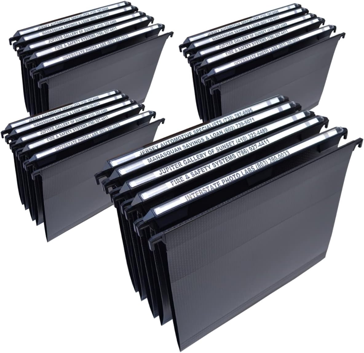 MagniFile Hanging File Folders V Base Letter Size with 11 inch Magnified Indexes That Double The Size of Your File Titles to Find Files Fast. (Set of 20 Black)