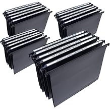 Ultimate Office MagniFile V-Bottom Hanging File Folders, Set of 20 Black | 11" Magnified Lens DOUBLES The Size of File Titles to FIND FILES FAST and Allows for Longer File Descriptions. Letter Size