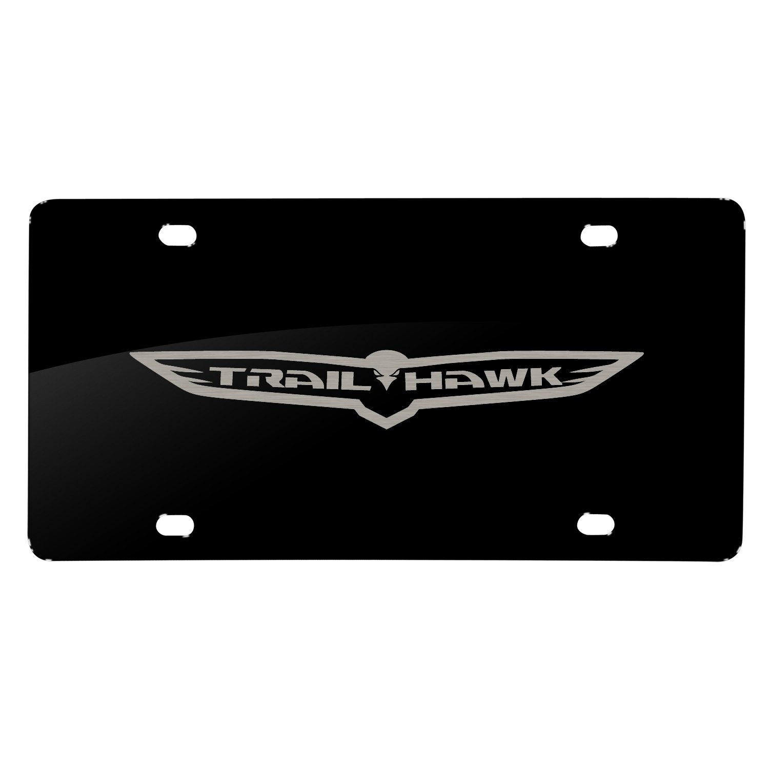 for Jeep Traikhawk Laser Etched Matt-Look Black Acrylic License Plate for Decorative Made in USA