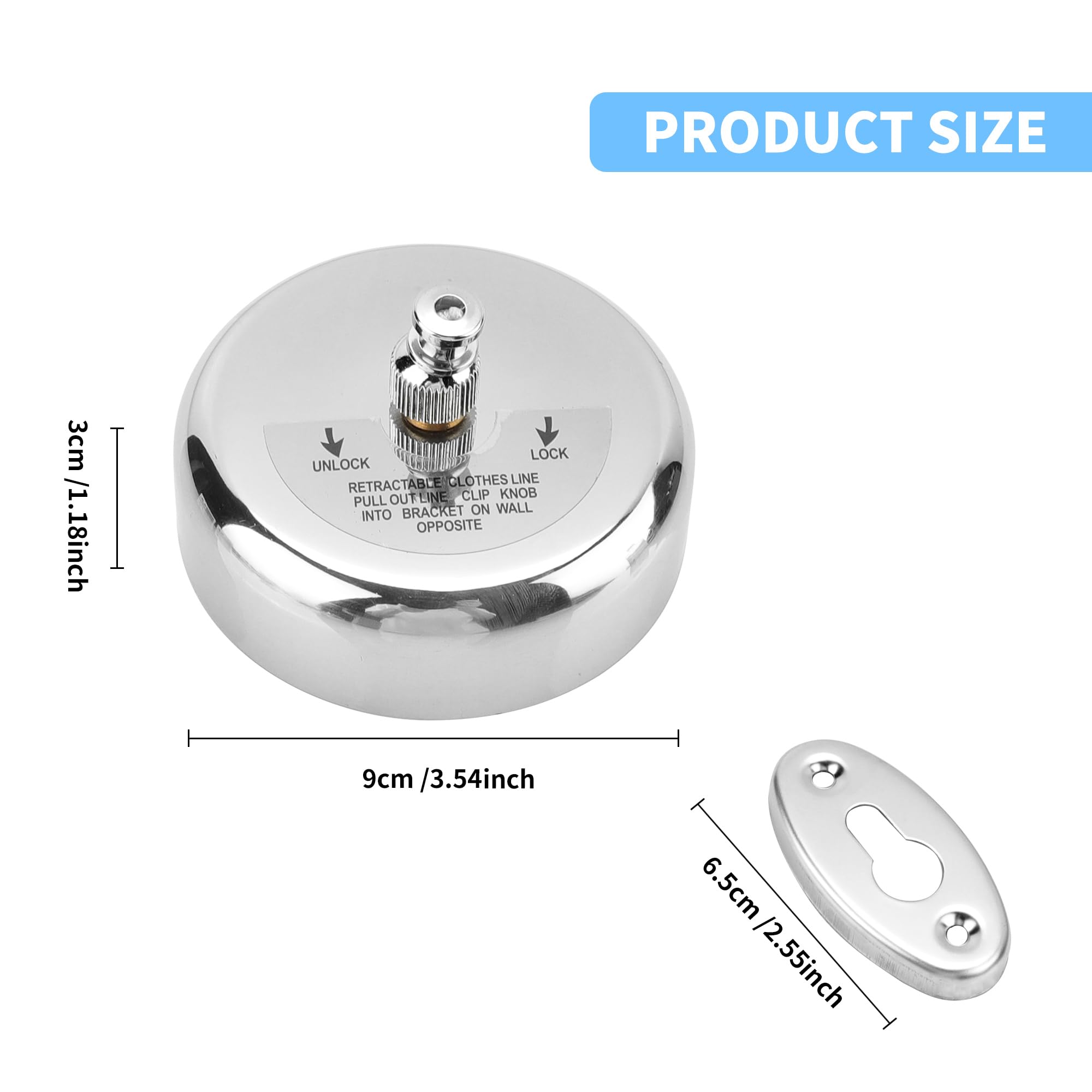 YKUKIZEE 2 Pcs Retractable Clothesline Heavy Duty, Extendable Washing Line Wall Mounted - Image 2