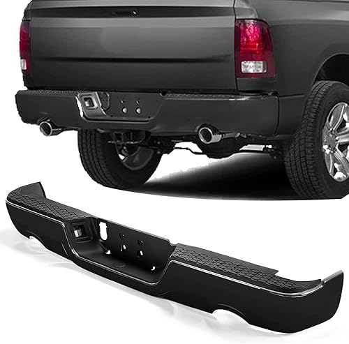 HECASA Conjunto de parachoques trasero compatible con Dodge RAM 1500 Classic 2009-2018 2019-2022 Dodge RAM 1500 Classic con escape dual sin agujeros