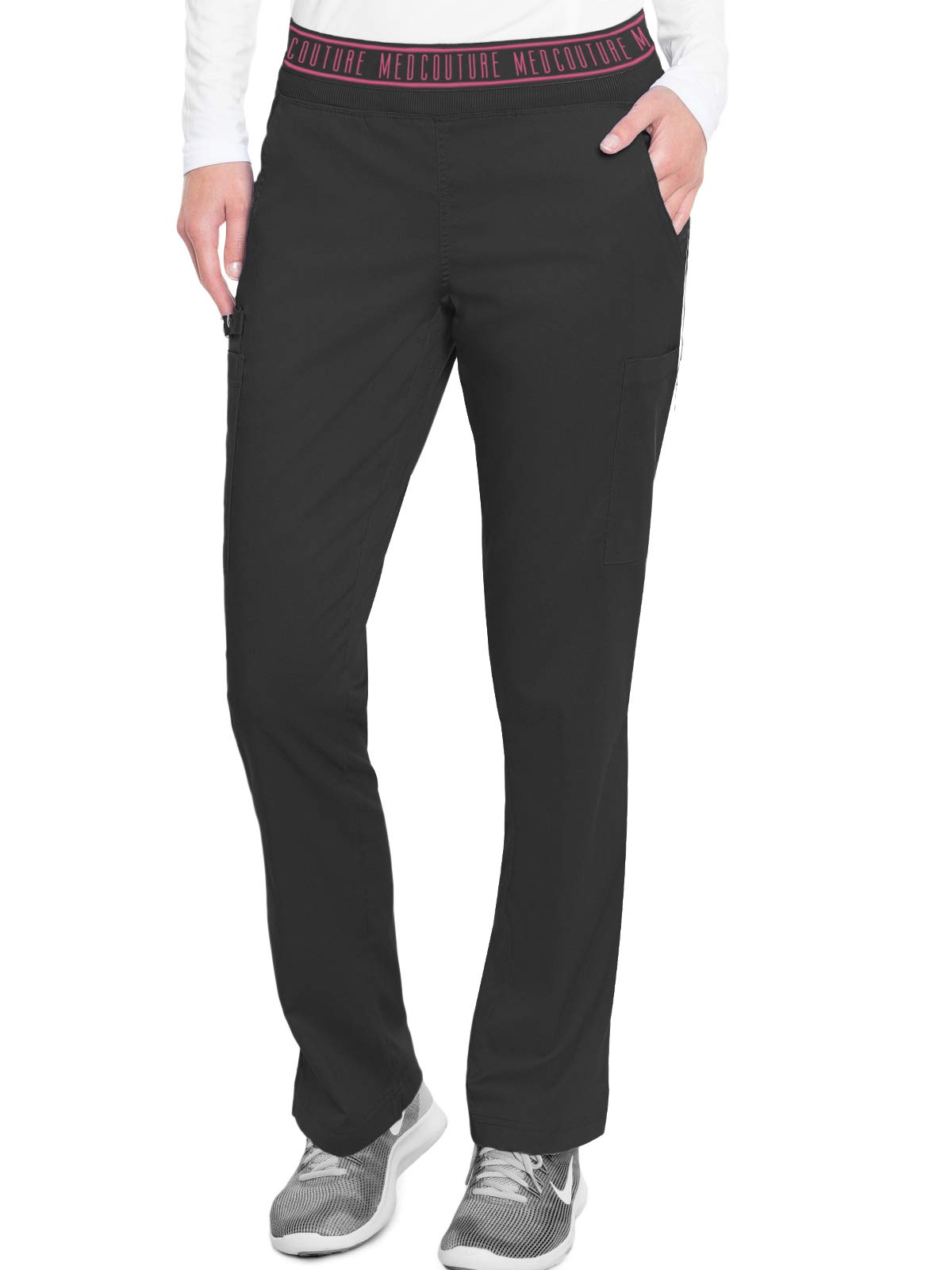 Med CoutureWomen's Yoga Pull-On Pant with 7 Pockets Ultra-Soft Rib-Knit Waistband and 2-Way Stretch Technology - MC7739