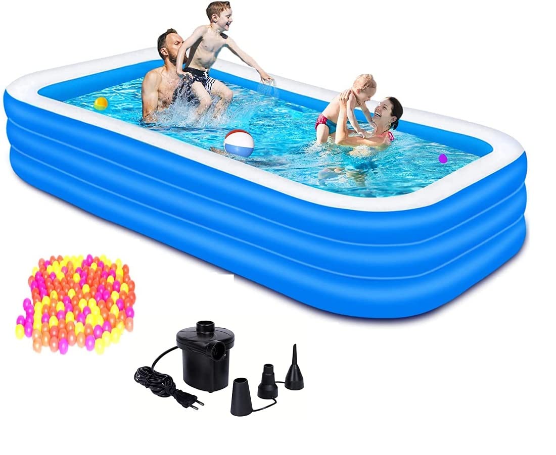 Ekan Swimming Pool Printed Inflatable Bathtub for Adults Spa Swimming Bath Tub for Kids, Children Playing Toy with Air Pump and Pool Balls for Summer Special (10ft Printed Bath tub) (B09ZQWRP29) Amazon Price History, Amazon Price Tracker