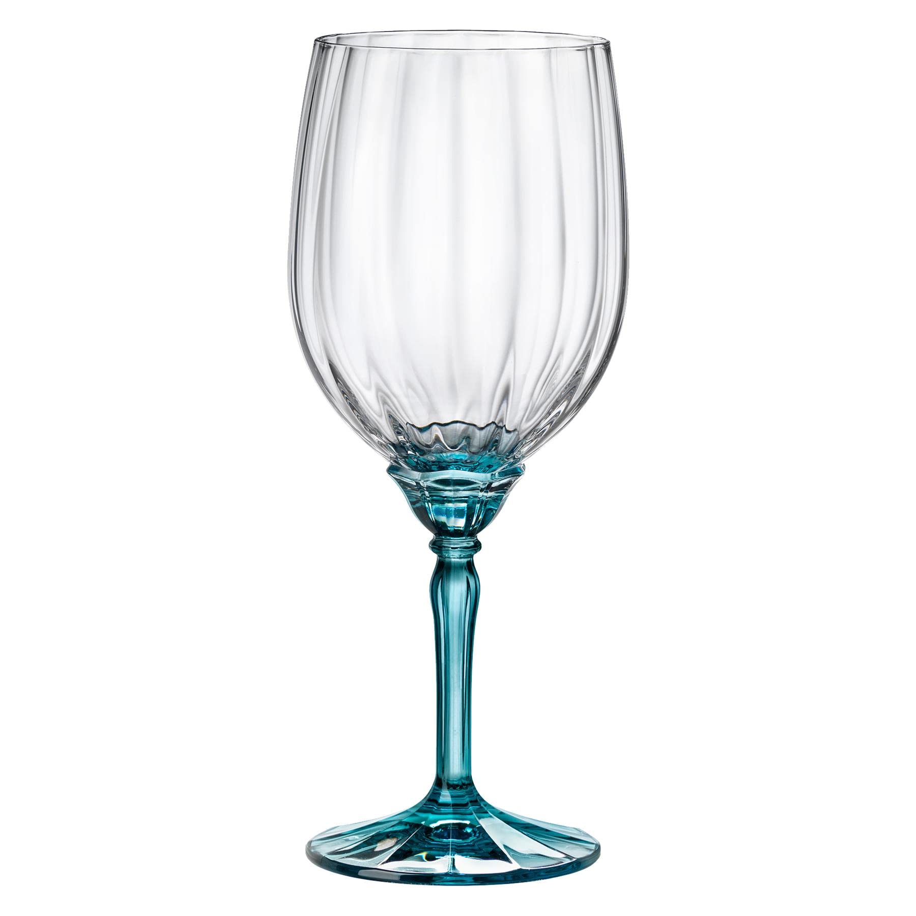 Lot De 6 Verres à Pied Bormioli Rocco Florian - Verre Long Drink 43 Cl, Pied Bleu - Moderne Et élégant - 10