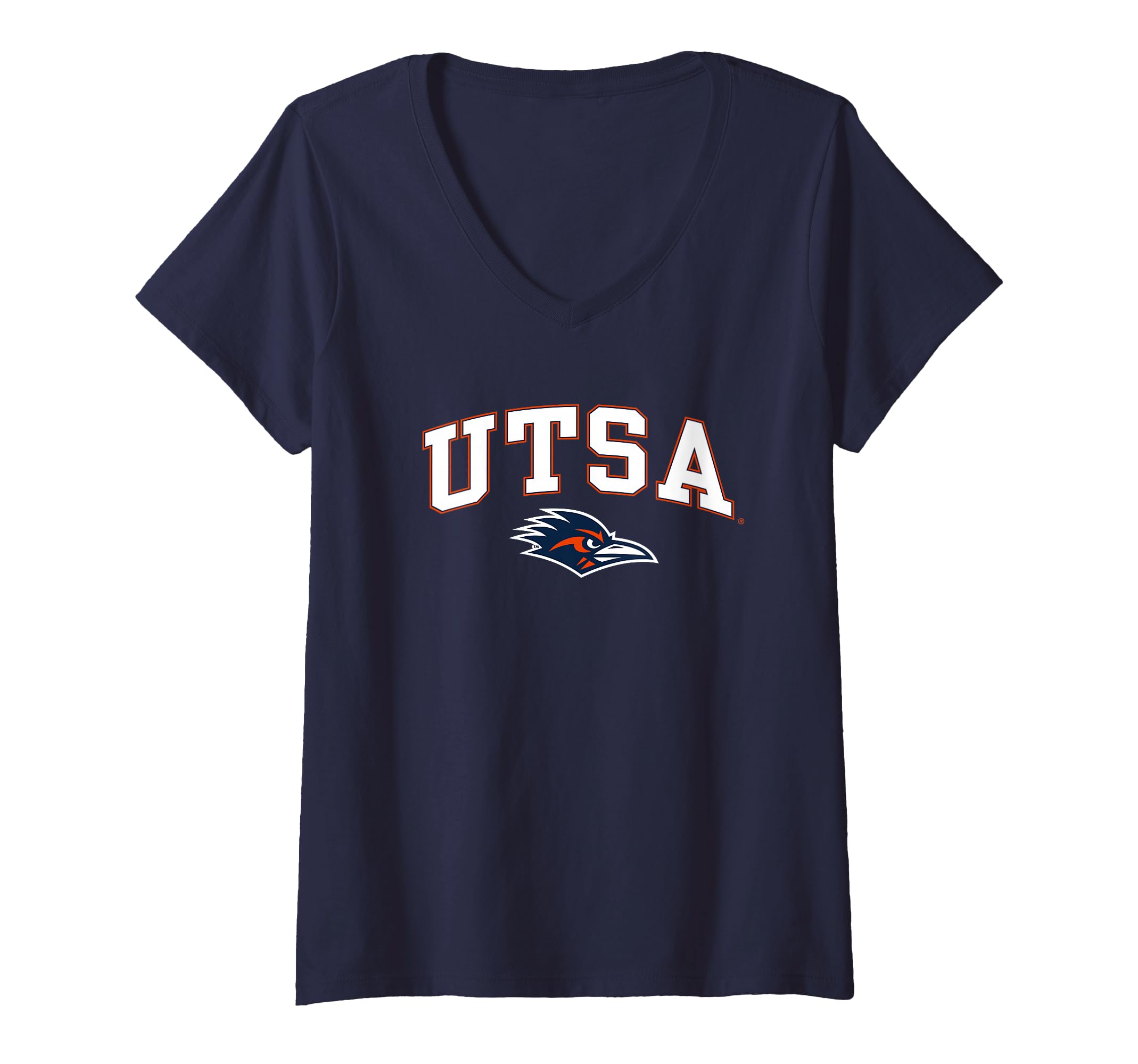 Womens Texas San Antonio Roadrunners Arch Over Navy V-Neck T-Shirt