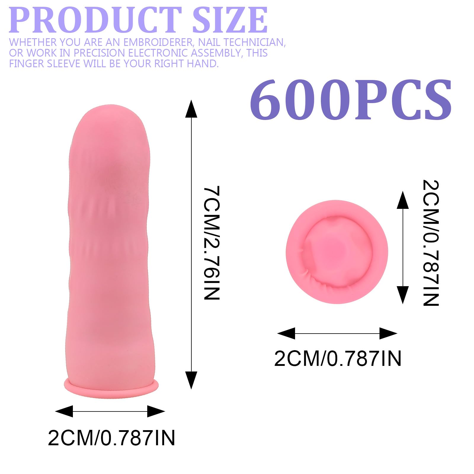 600Pcs Finger Protectors Anti Static Rubber Fingertip Cover Protector Disposable Finger Covers