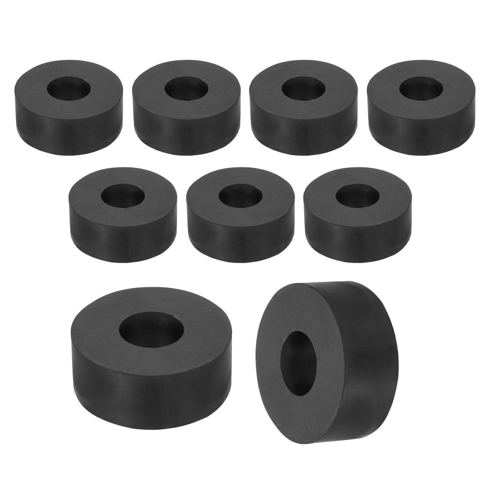 sourcing map 5Pcs Rubber Spacers, 40mm OD, 10mm ID, 40mm Thick Black Round Anti Vibration Rubber Pads Isolation Bushings Washer for Home Cars Boat(1.57" OD x 0.39" ID x 1.57" Thick)