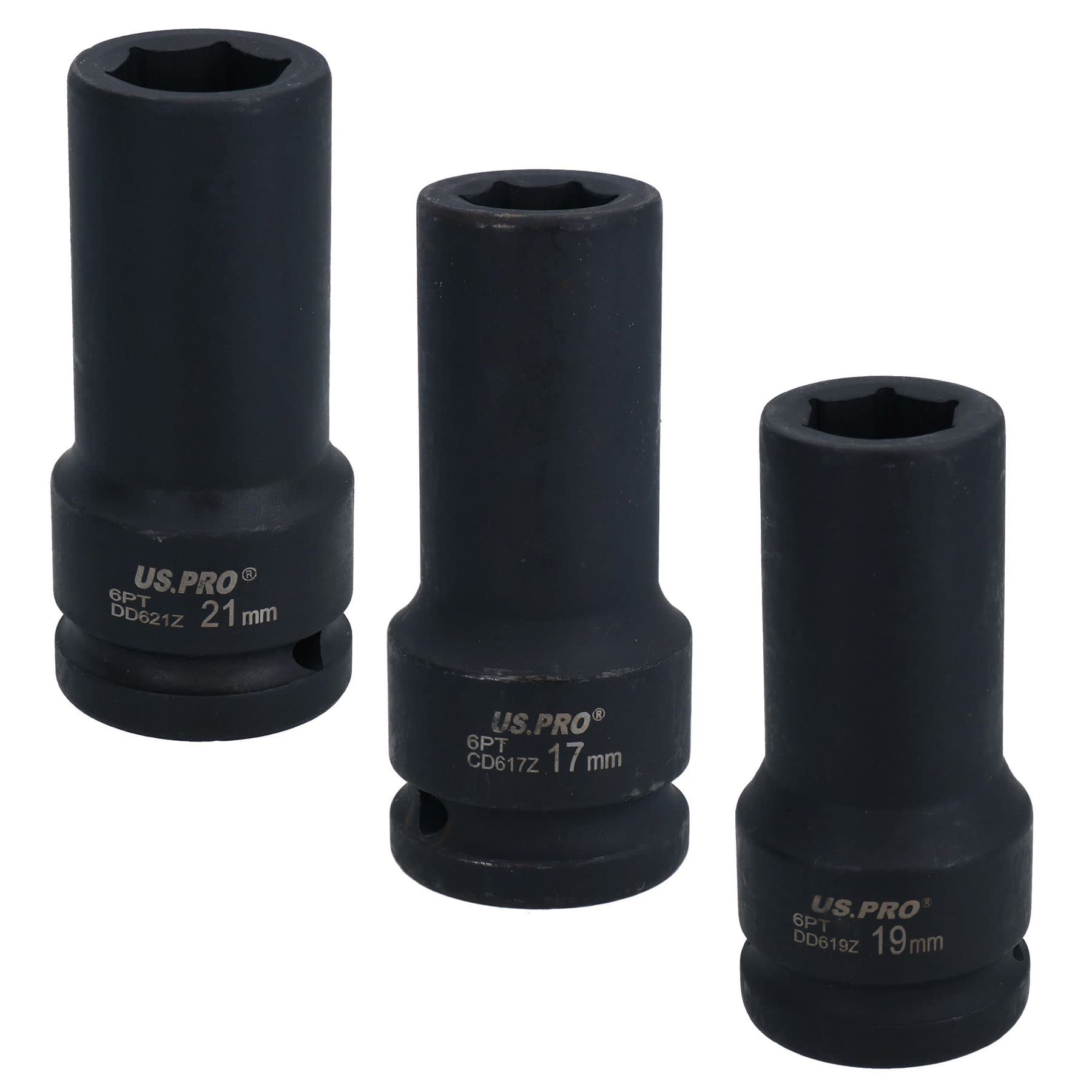 AB Tools 3/4" Drive 17 19 21mm Deep Metric mm Impact Socket 6 Sided Single Hex 3Pc from B&Q