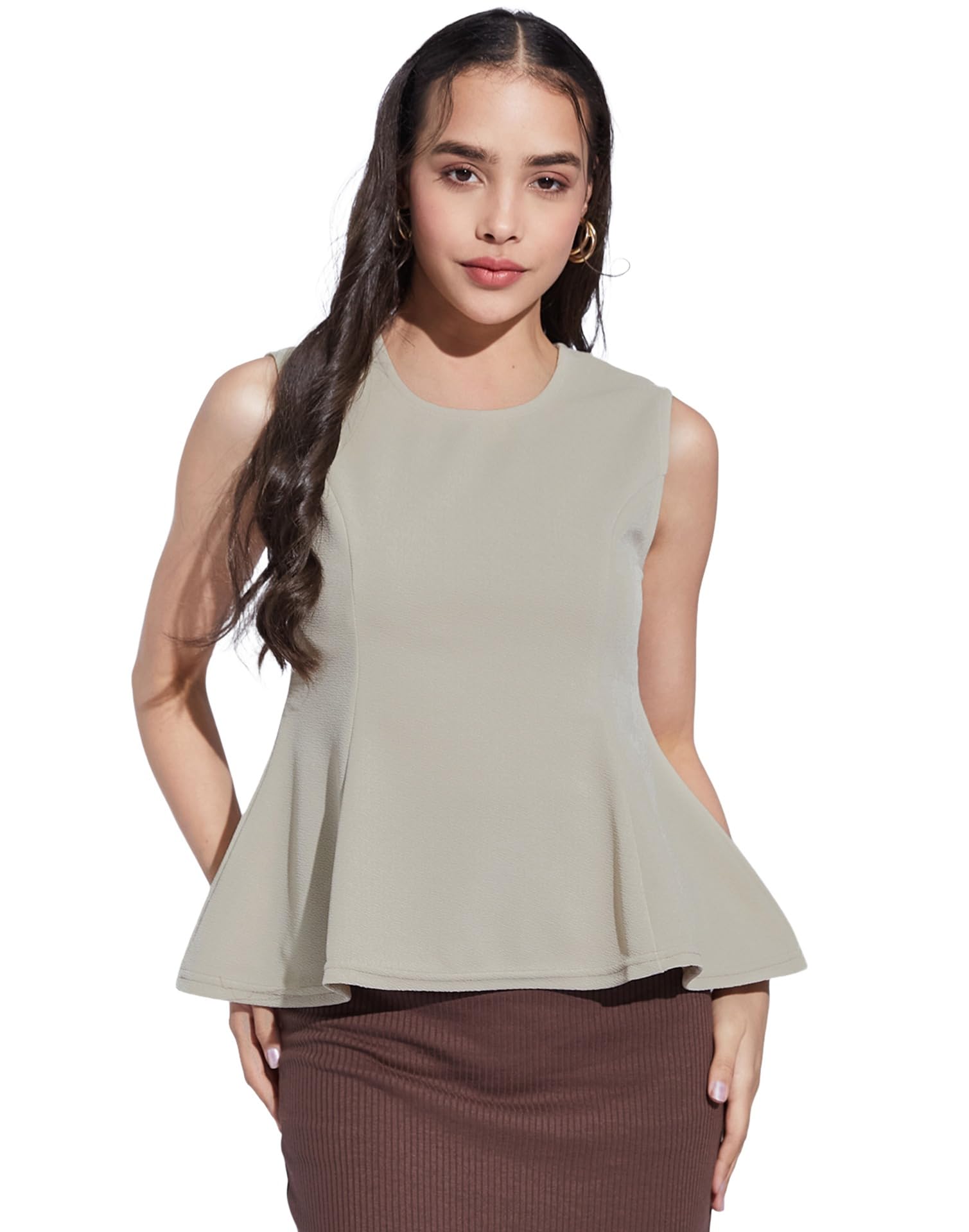 siril Women's Sleeveless Lycra Solid Top, Regular Fit Top for Women-picture-12