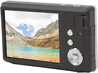 Câmera digital fotográfica, zoom 16X 4K obturador eletrônico embutido luz de preenchimento HD câmera digital botões intuitivos tela LCD de 3 polegadas para crianças para viajar (preto)