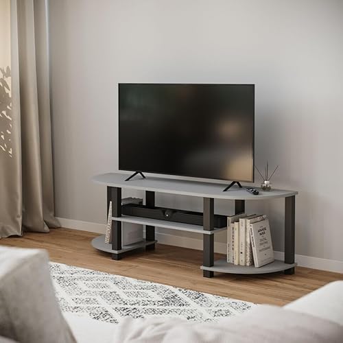 URBNLIVING Wide TV Unit Stand, Modern S-Tube Entertainment Centre with Spacious Storage, Ideal for Living Room Bedroom, Durable MDF Construction, Multiple Finish Options