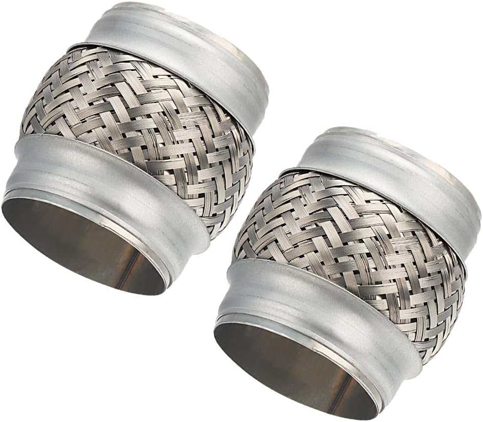 2 Pcs Exhaust Flex Pipe, 3''x 4''Stainless Steel Heavy Duty Exhaust Flex Pipe, Double Braid Exhaust Flex Tube