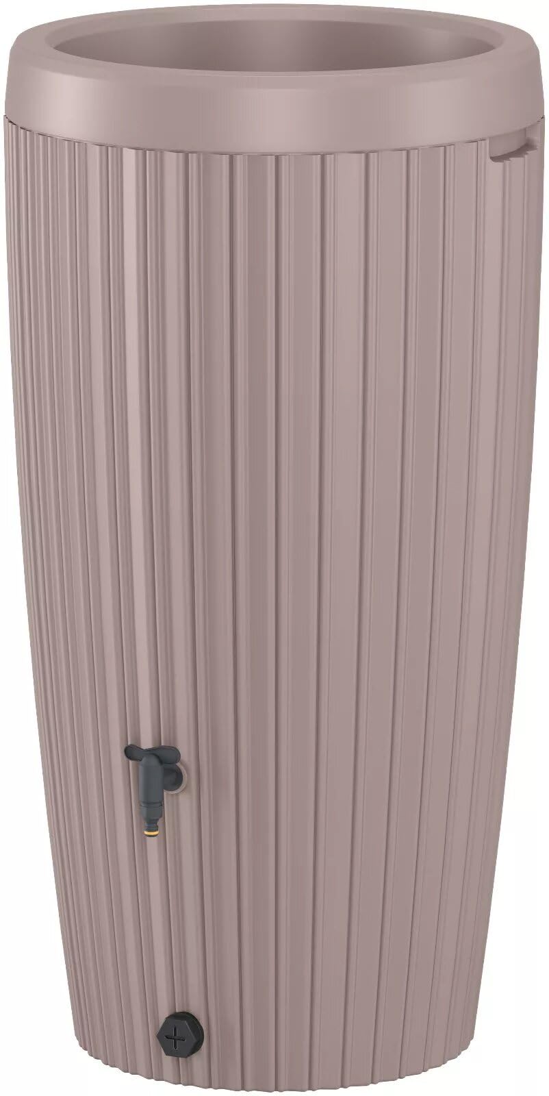 Regenwassertank 240 L Regentonne Wasserbehälter in 3 Farben mit Wasserhahn Set (240L Taupe)