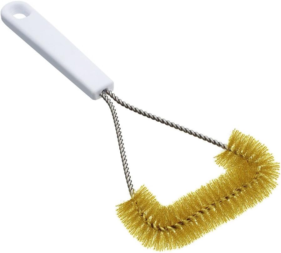 | The Ultimate Cleaning Power 11 Inch Barbecue Grill Brush with Brass Wire Triangle Bristles | Solid Comfy Handle for Deep Cleaning Between Bars At Any Angle and all Grill Types