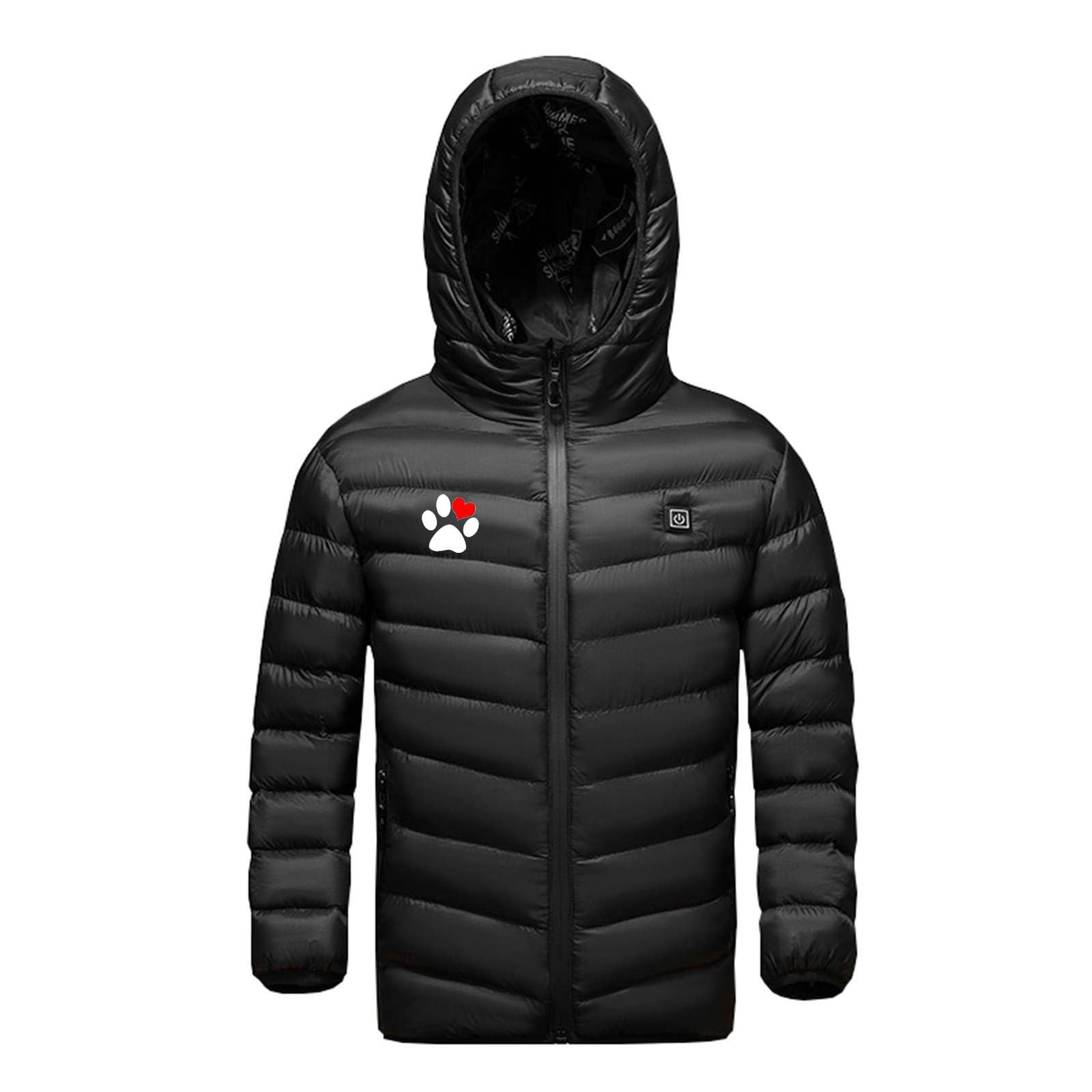Veste Chauffante Enfant Manteau Doudoune Chauffant Enfants Veste Chauffant Electrique Garçons Filles avec 3 Zones de Chauffage Manches Longues Veste Chauffante imprimé pour Enfants Ski en Plein Air
