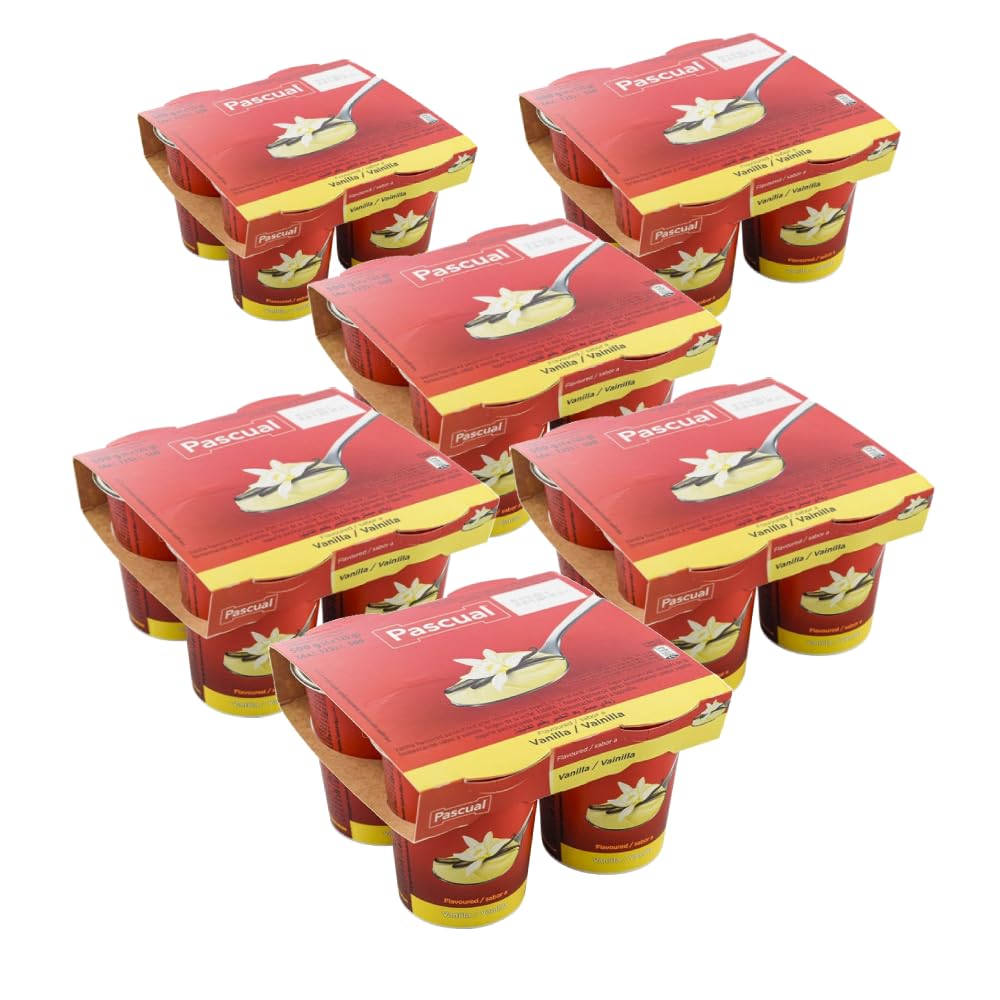 Yaourt à la vanille Pascual 4x125g Boîte de 6 packs. Total de 24 yaourts
