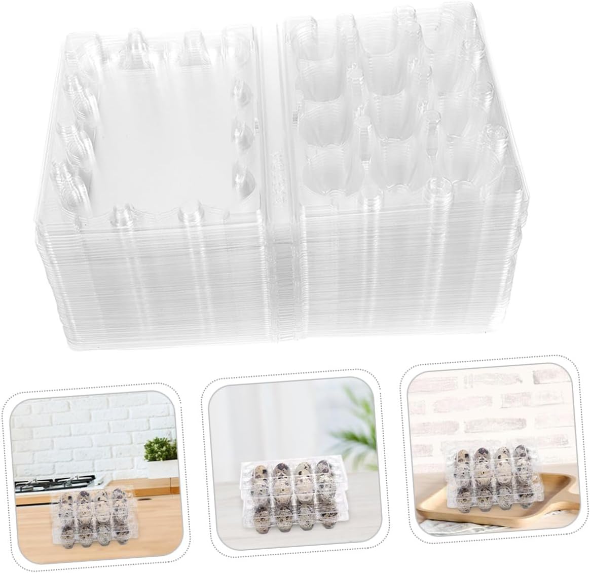 NOLITOY 70pcs Quail Egg Cartons Plastic Tray Foodgrade Material and Shockproof Design Egg Storage Holder for Retail and Food Service Environments for Refrigerator