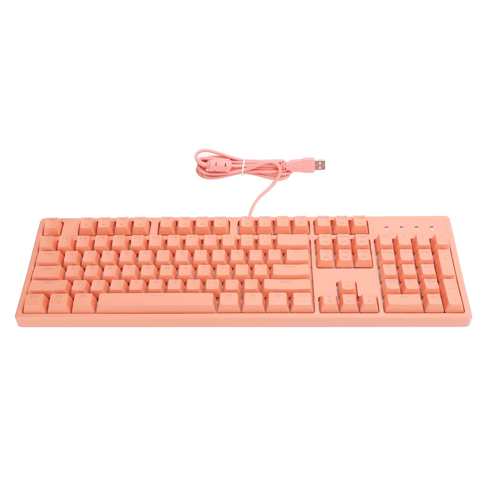 Zunate Przewodowa Klawiatura do Gier, Ultrakompaktowa, Ergonomiczna Maszyna do Pisania z Podświetleniem RGB, 104 Klawisze do Komputera Stacjonarnego, Komputera, PC (Wałek różowo-zielony)