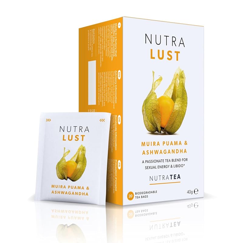 Nutra Tea Chá de ervas com ashwagandha, muira-puama, ginseng e macis, 20 sachês