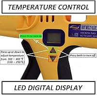Vista 5 de Pistola de pegamento caliente profesional de tamaño completo de 500 vatios de alta temperatura, industrial, resistente, pistola de pegamento