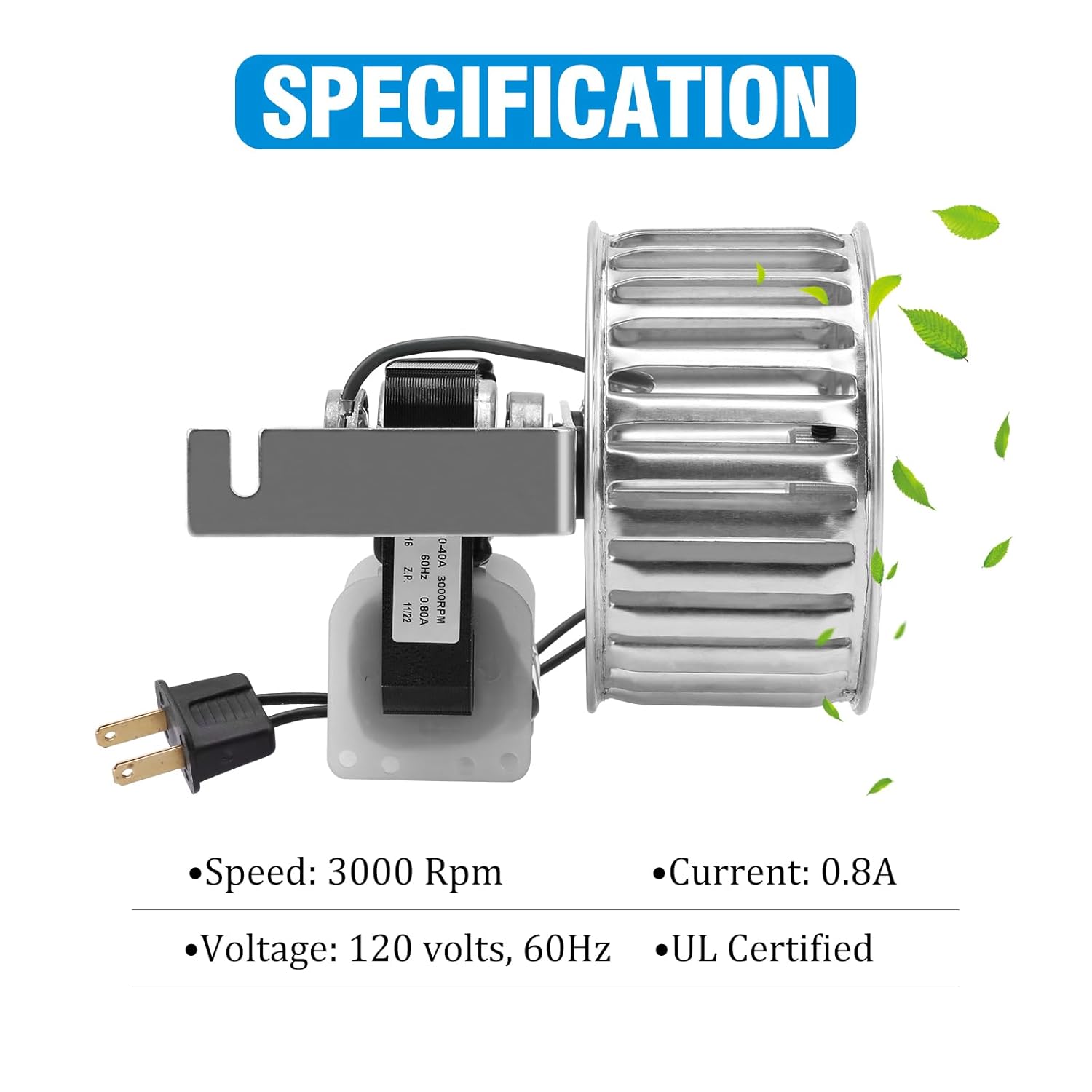 Upgrade 82229000 Bathroom Vent Fan Motor and Wheel Compatible with Nu-Tone Bro-an 9415 9415F 9415H 9415N 9425, Vent Bath Fan Motor Replace 82229000 S82229000 C-82230 68627000 K7895, CCW