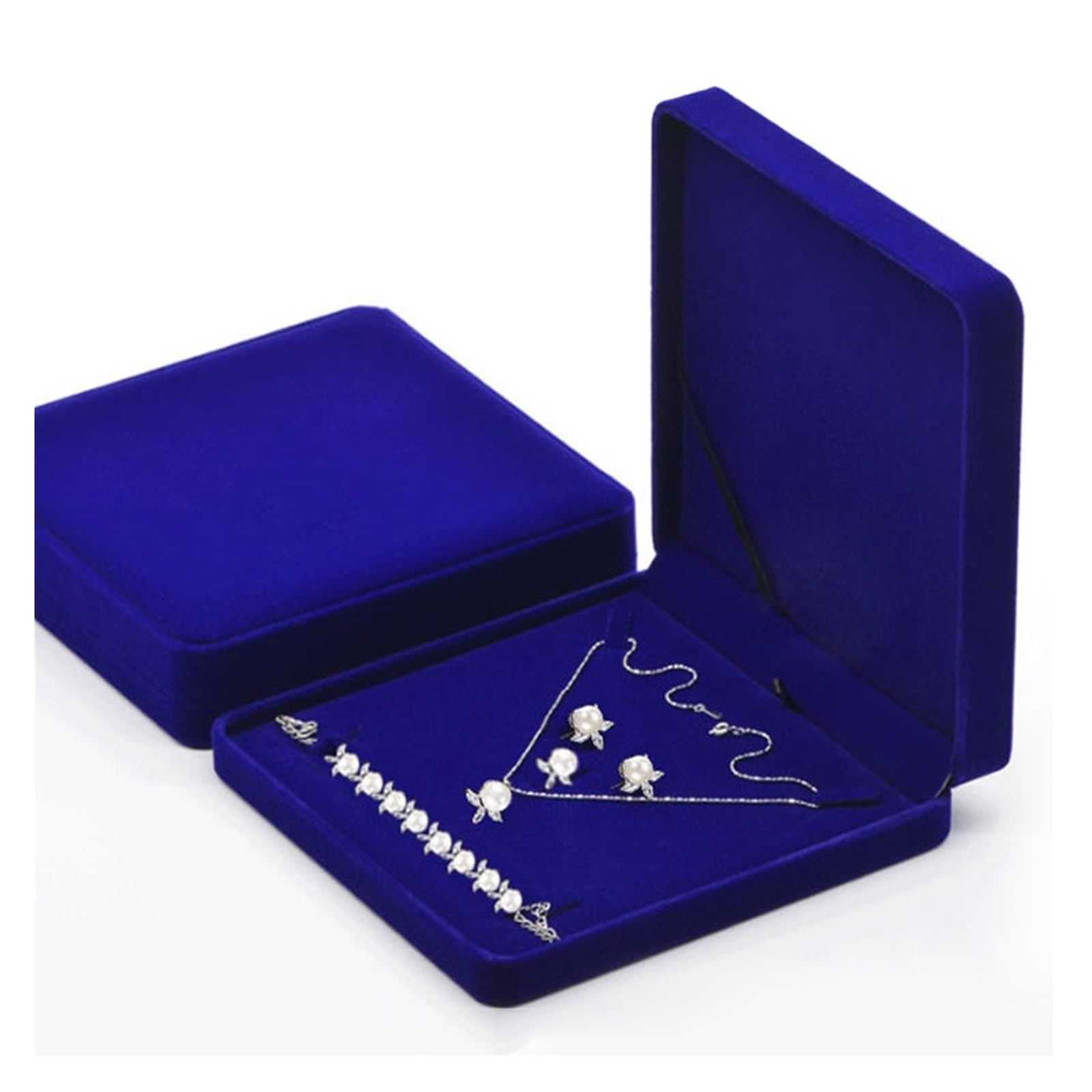 YGMNQAL Velvet Jewelry Tray Velvet Gift Box Jewelry Set Box For Bracelet Necklace Ring Earrings Container Trinket Box Organizador Gift Display Tray