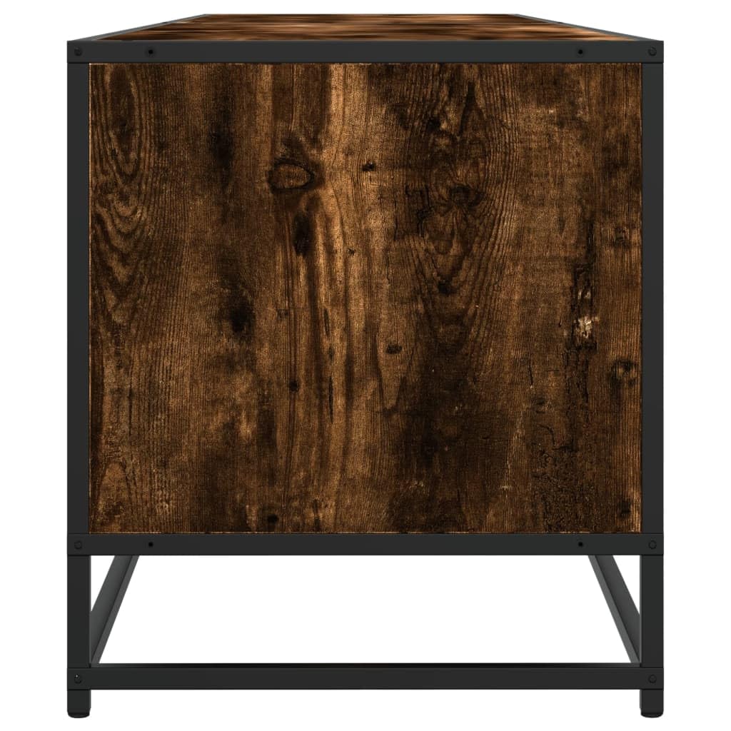 Mobile TV in rovere affumicato, 180 x 40 x 46 cm, in legno con struttura in metallo, 6 ripiani, spazio per soggiorno e camera da letto, portata fino a 70 kg, moderno mobile basso e credenza