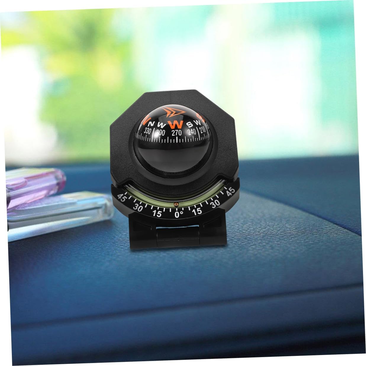 2pcs Car Dashboard Compass with Inclinometer Auto Compass Guide Ball Vehicle Navigation Tool for Cars and Boats